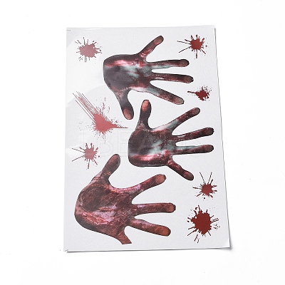 Halloween Theme PVC Static Stickers DIY-F133-06-1