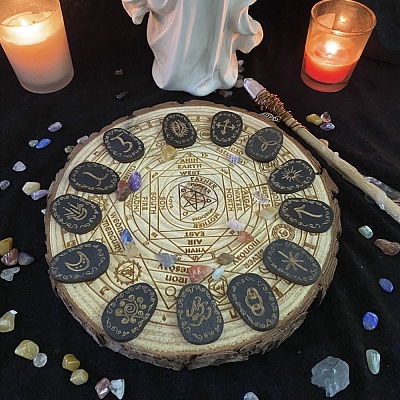Wood Witch Runes AJEW-E052-02-1