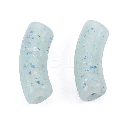 Marbled Stone Style Opaque Acrylic Beads X-OACR-G009-04B-1