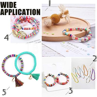 Flat Round Handmade Polymer Clay Bead Spacers CLAY-R067-3.0mm-15-1