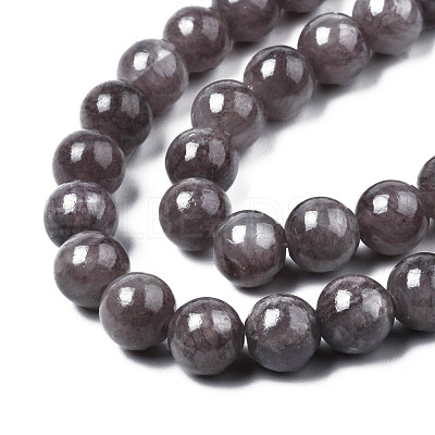 Natural Dyed Yellow Jade Gemstone Bead Strands G-R271-8mm-Y23-1