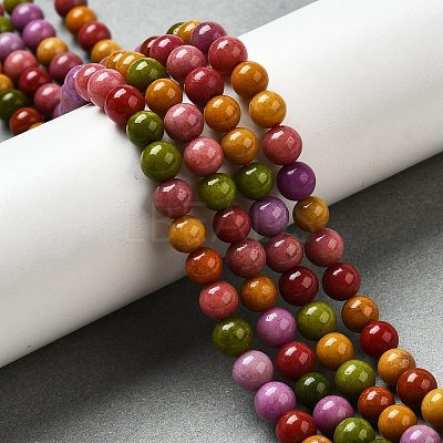 Dyed Natural Malaysia Jade Beads Strands G-G021-02A-17-1