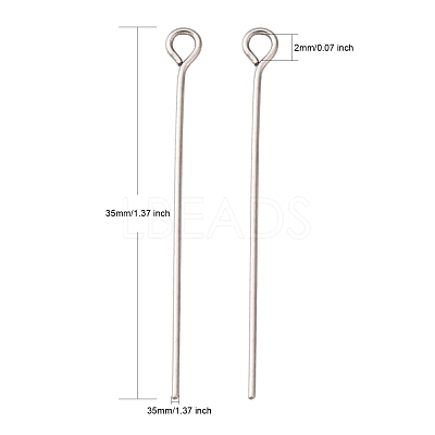 Tarnish Resistant 304 Stainless Steel Eye Pin X-STAS-R045-35mm-1