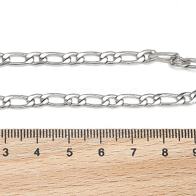 Tarnish Resistant 304 Stainless Steel Figaro Chain Bracelets BJEW-I274-03S-1