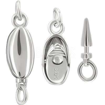 2Sets 925 Sterling Silver Box Clasps STER-BBC0007-01-1