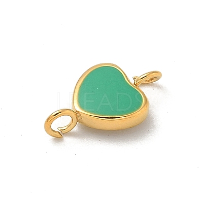 Ion Plating(IP) 304 Stainless Steel Enamel Heart Connector Charms STAS-G351-08G-1