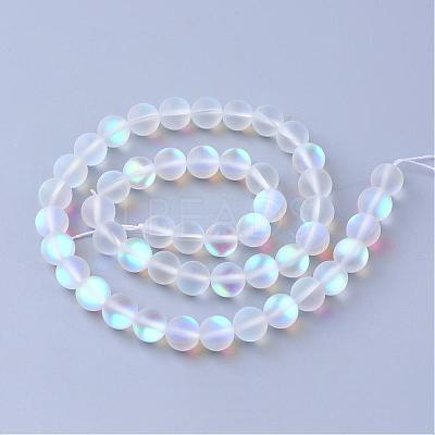 Synthetic Moonstone Beads Strands G-R375-12mm-A13-1