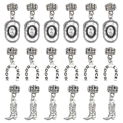 18Pcs 3 Styles Alloy European Dangle Charms PALLOY-FH00197-1