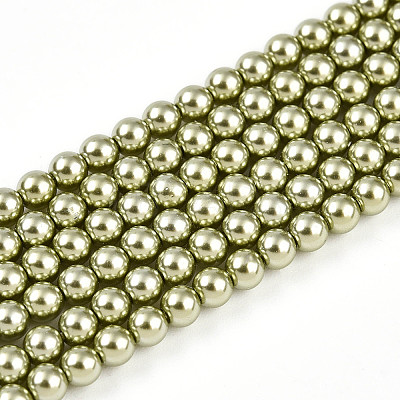 Baking Paint Pearlized Glass Pearl Bead Strands HY-N002-3mm-A07-1