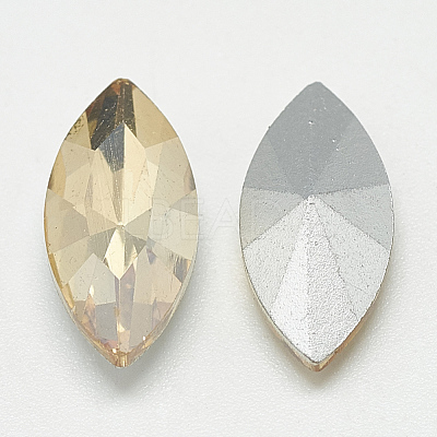 Pointed Back Glass Rhinestone Cabochons RGLA-T083-9x18mm-06-1