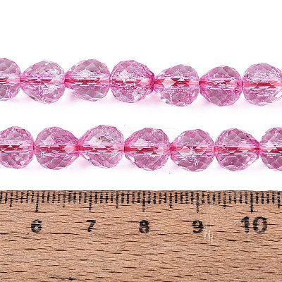 Crackle Transparent Glass Beads Strands GLAA-N068-04A-08-1