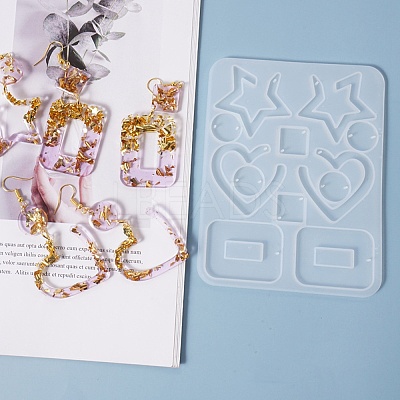 Mixed Shape Pendant & Links Silicone Molds DIY-YW0006-71-1