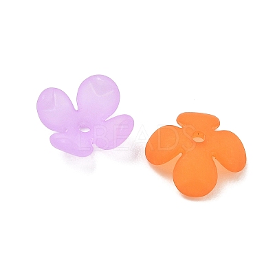 4-Petal Transparent Acrylic Bead Caps FACR-T001-09C-1