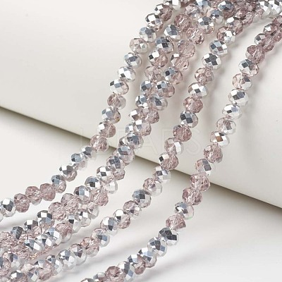 Electroplate Transparent Glass Beads Strands EGLA-A034-T8mm-M08-1