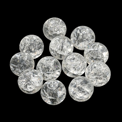 Transparent Spray Painting Crackle Glass Beads GLAA-L046-01B-22-1