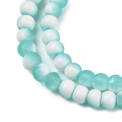 Frosted Crackle Glass Beads Strands GLAA-U001-4mm-M-1