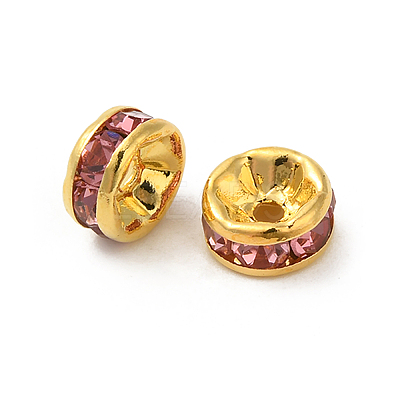 Brass Grade A Rhinestone Spacer Beads RSB036NF-07G-1