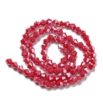 Opaque Solid Color Electroplate Glass Beads Strands GLAA-F029-P4mm-C02-1