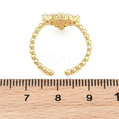 Brass Micro Pave Cubic Zirconia Cuff Open Rings CU-CBACDF6-05G-1