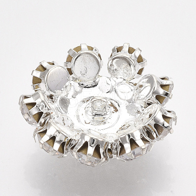 Silver Color Plated Brass Shank Buttons RB-S066-09S-08-1