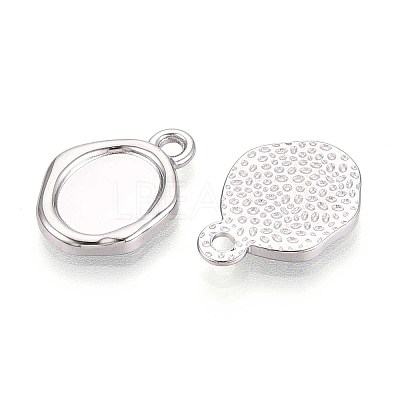 304 Stainless Steel Pendant Cabochon Settings STAS-T067-11P-1