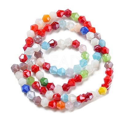 Opaque Solid Color Electroplate Glass Beads Strands LS-EGLA-A039-P4mm-A16-1