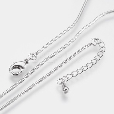 Long-Lasting Plated Brass Snake Chain Necklaces NJEW-K112-04P-NF-1