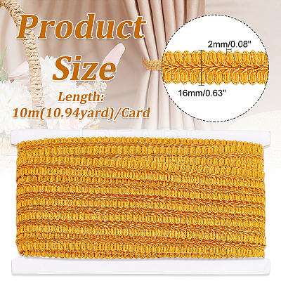 Polyester Metallic Braided Lace Trim OCOR-WH0074-92G-1