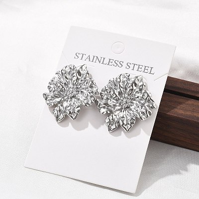 304 Stainless Steel Studs Earrings for Women EJEW-K306-29P-1