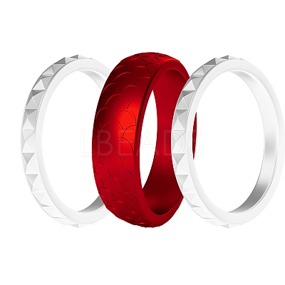 3Pcs Stackable Birthstone Silicone Finger Rings PW-WGC6D7D-05-1