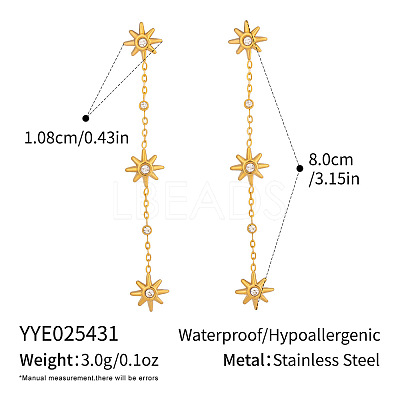 304 Stainless Steel Tassel Stud Earrings GP9116-2-1