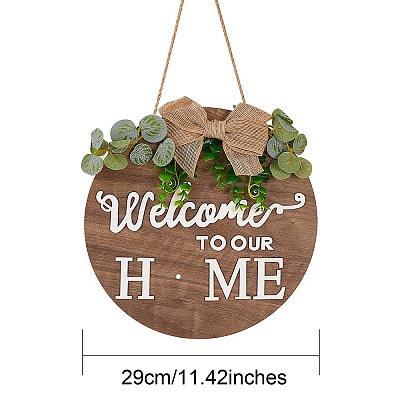 Natural MDF Board Door Hanging Decoration for Front Door Decoration HJEW-SZ0001-04-1