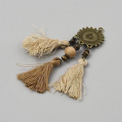 Alloy Tassel Pendants FIND-CJC0024-54E-1