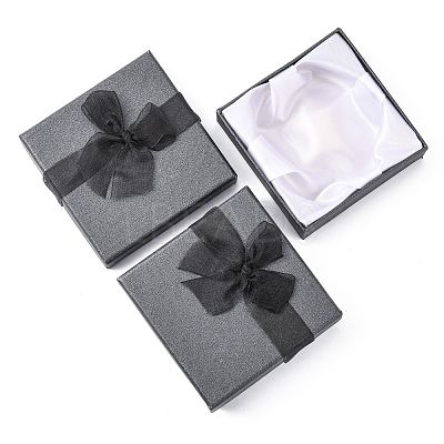 Bowknot Organza Ribbon Cardboard Bracelet Bangle Gift Boxes BC148-05-1