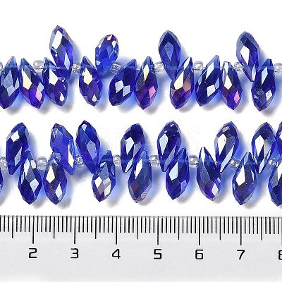 Transparent Electroplate Glass Beads Strands GLAA-D022-06-1