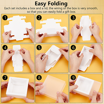 Cardboard Drawer Gift Storage Boxes with Clear Cover CON-WH0092-72A-01-1
