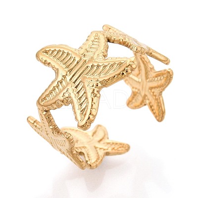 Ion Plating(IP) 304 Stainless Steel Cuff Open Rings for Women RJEW-N052-14G-1