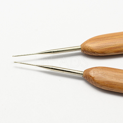 Bamboo Handle Iron Crochet Hook Needles X-TOOL-R034-0.5mm-1