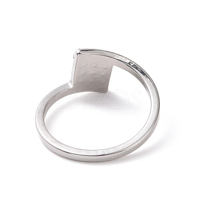 Crystal Rhinestone Square Finger Ring RJEW-D120-14P-1