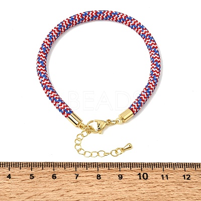 Braided Round Polyester Cord Bracelet Makings FB-CBAEDA0-01G-16-1