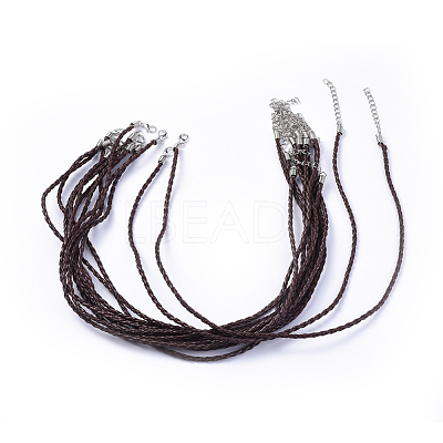 Trendy Braided Imitation Leather Necklace Making NJEW-S105-002-1