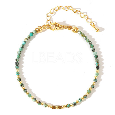 Bohemian Style Natural African Turquoise(Jasper) Round Beaded Bracelets for Women CA1141-1-1