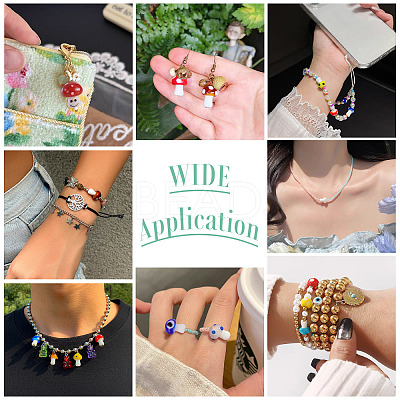 14Pcs 7 Colors Handmade Lampwork Beads LAMP-TA0001-89-1