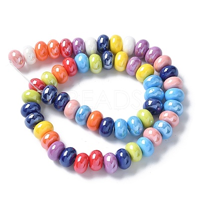 Glazed Porcelain Rondelle Beads PORC-Q001-01M-1