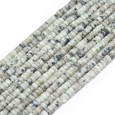 Natural Sesame Jasper/Kiwi Jasper Beads Strands G-P575-B23-4x2mm-1