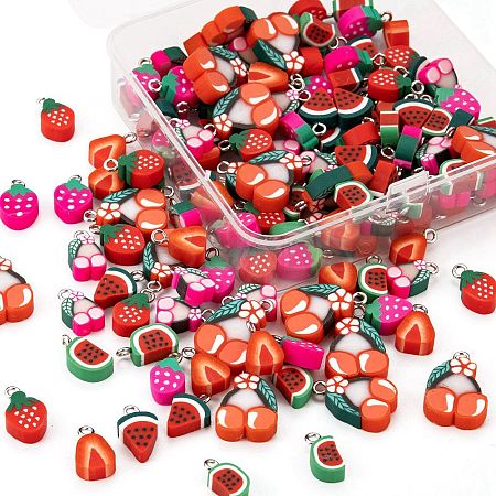 140Pcs 7 Styles Handmade Polymer Clay Pendants CLAY-LS0001-11-1
