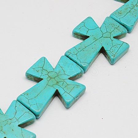 Synthetic Turquoise Beads Strands TURQ-G117-30x35mm-03-1
