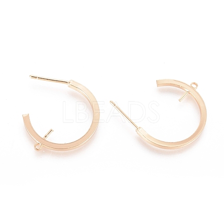 Brass Stud Earring Findings X-KK-S345-184A-G-1