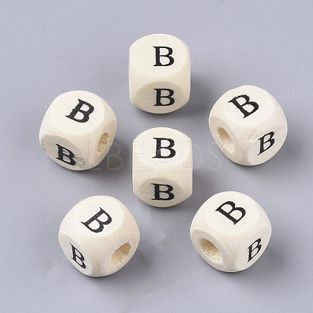 Printed Natural Wood Beads WOOD-T026-001B-1