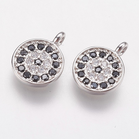 Brass Micro Pave Cubic Zirconia Charms ZIRC-G133-03P-1